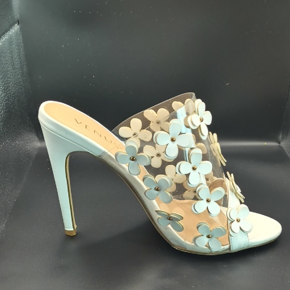 VENUS White Floral Women's With Box- Heels Size 8 - Picture 8 of 15